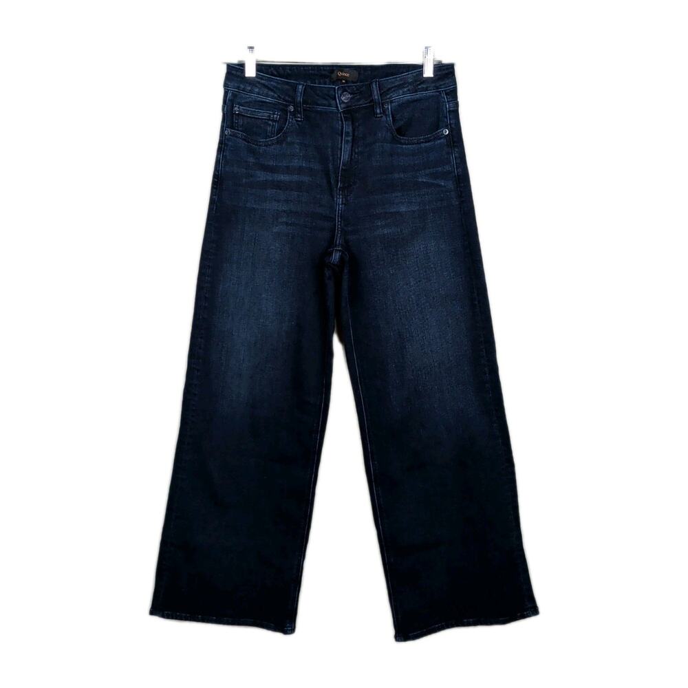 QUINCE Bella Stretch Wide Leg Jeans in Deep Sea Blue Dark Wash Women's 30 - Picture 2 of 5
